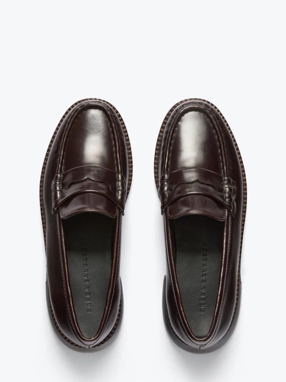 Freda Salvador 6 Elba Penny Loafer Leather Espresso Brown Spazzolato